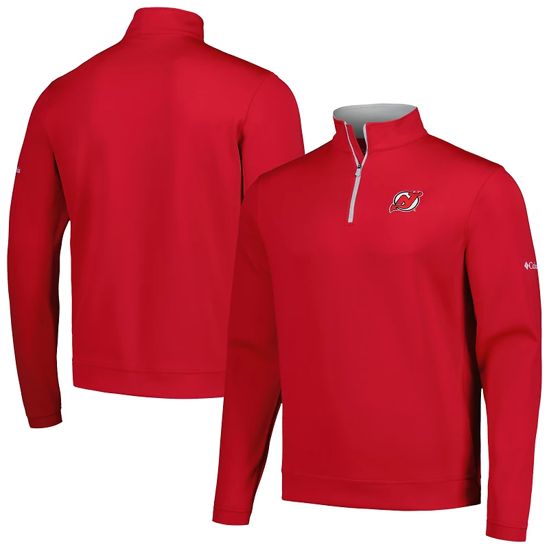 Veste rouge Columbia New Jersey Devils Wickham Hills Omni-Wick Quarter-Zip pour hommes