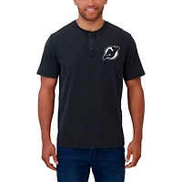 Men's Darius Rucker Collection by Fanatics Black New Jersey Devils Fest Washed Henley T-Shirt