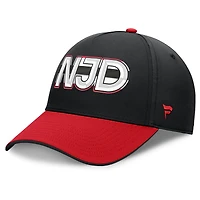 Casquette Fanatics noire/rouge pour homme, Authentic Pro Rink Team Code Flex des Devils du New Jersey
