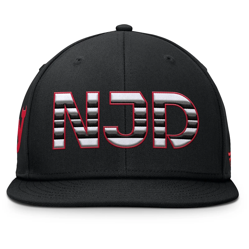 Men's Fanatics Black New Jersey Devils Authentic Pro Alternate Jersey Snapback Hat