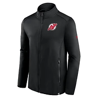 Veste entièrement zippée Fanatics noire New Jersey Devils Authentic Pro pour hommes