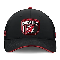 Casquette ajustable Fanatics noire pour homme, authentique Pro Home Ice Trucker des Devils du New Jersey