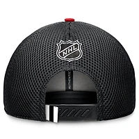 Casquette ajustable Fanatics noire pour homme, authentique Pro Home Ice Trucker des Devils du New Jersey