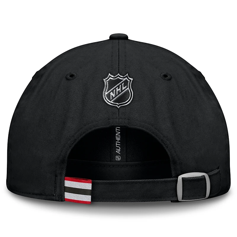 Casquette ajustable authentique Pro Prime Fanatics noire pour homme des New Jersey Devils
