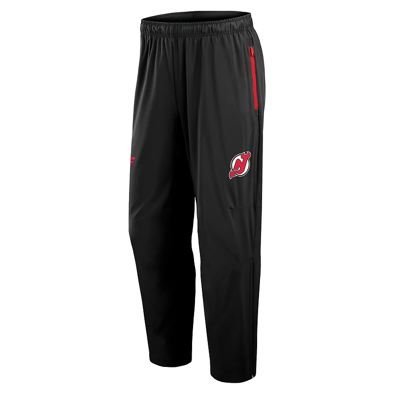 Pantalon d'entraîneur authentique Pro Rink des New Jersey Devils pour homme, noir, Fanatics
