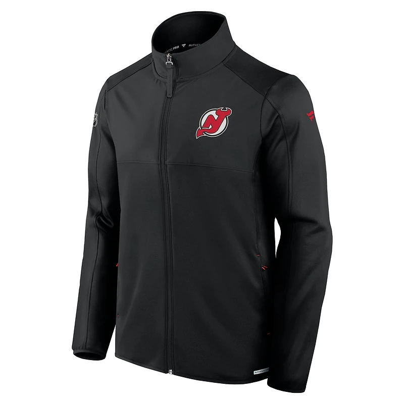 Veste polaire entièrement zippée New Jersey Devils Authentic Pro Rink pour homme Fanatics Black