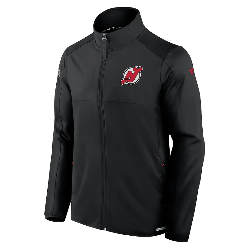 Veste polaire entièrement zippée Fanatics noire des Devils du New Jersey pour homme