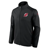 Veste polaire entièrement zippée Fanatics noire des Devils du New Jersey pour homme