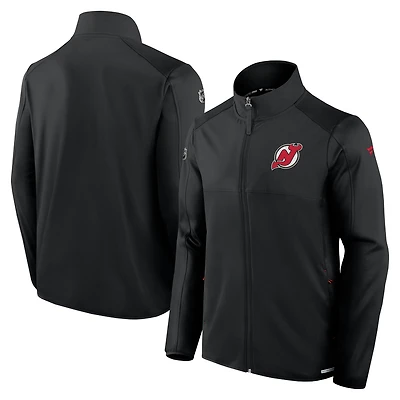 Veste polaire entièrement zippée Fanatics noire des Devils du New Jersey pour homme