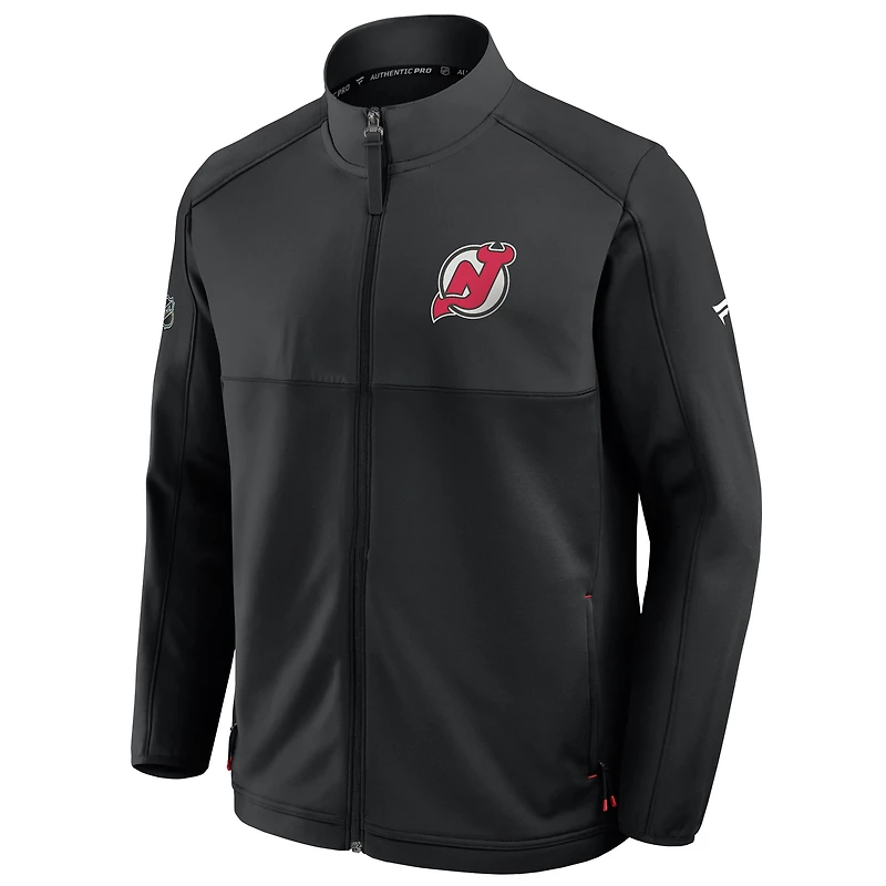 Veste zippée intégrale Pro Rink authentique noire des New Jersey Devils pour homme