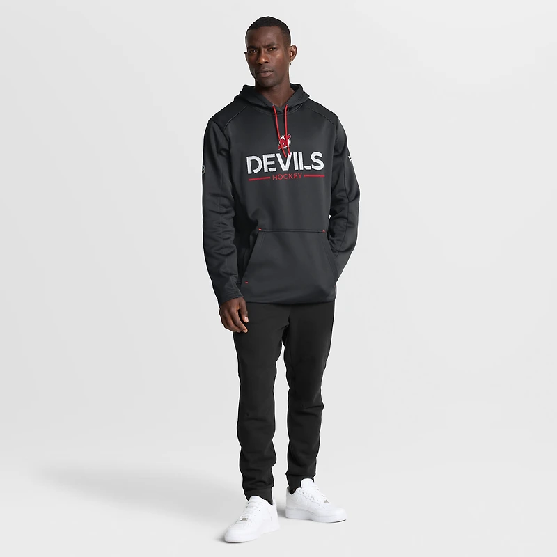 Sweat à capuche authentique Pro Rink des New Jersey Devils pour homme, noir, Fanatics