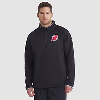 Pull raglan noir à fermeture éclair quart de tour pour homme des New Jersey Devils Authentic Pro Rink