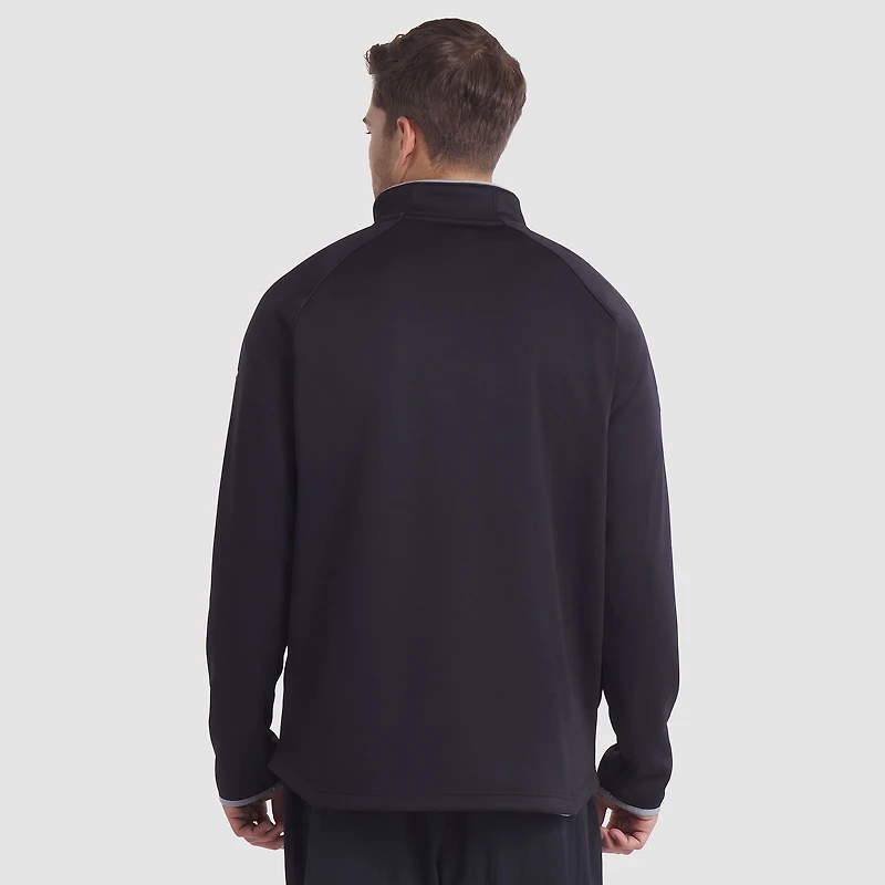 Pull raglan noir à fermeture éclair quart de tour pour homme des New Jersey Devils Authentic Pro Rink