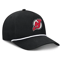 Men's Fanatics Black New Jersey Devils Authentic Pro Rink Roper A-Frame Adjustable Hat