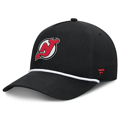 Men's Fanatics Black New Jersey Devils Authentic Pro Rink Roper A-Frame Adjustable Hat