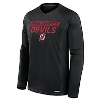 T-shirt à manches longues authentique Pro Rink Tech des New Jersey Devils pour hommes Fanatics Black