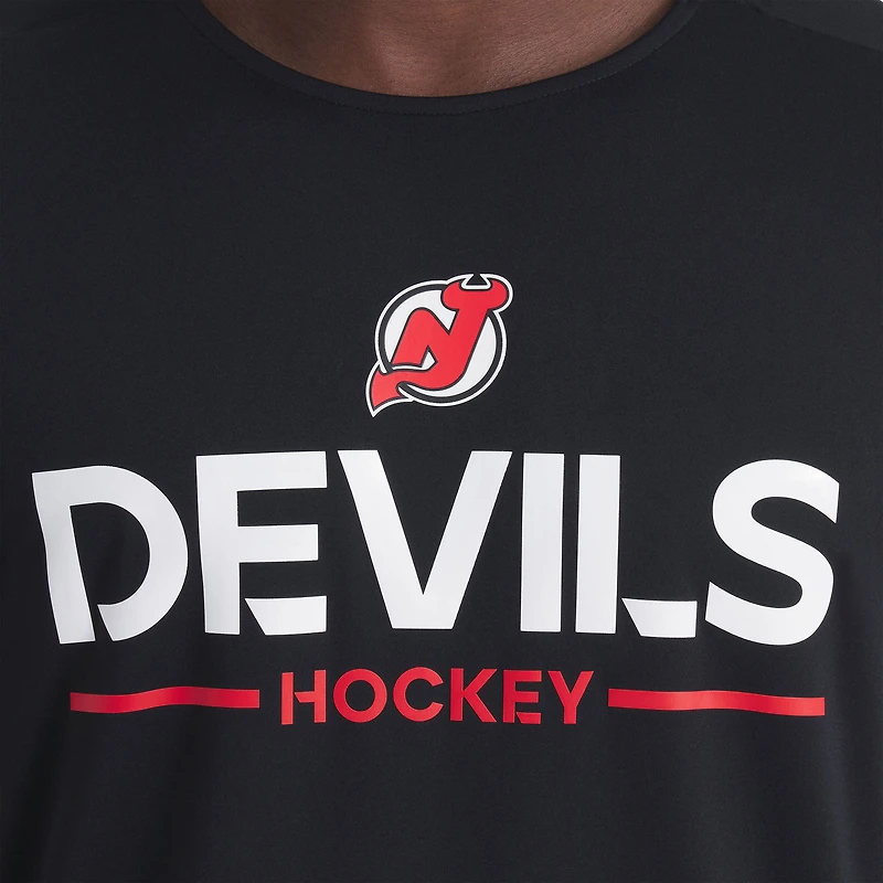 T-shirt à manches longues Fanatics noir authentique des Devils du New Jersey pour homme