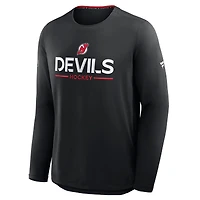 Men's Fanatics Black New Jersey Devils Authentic Pro Rink Tech Long Sleeve T-Shirt