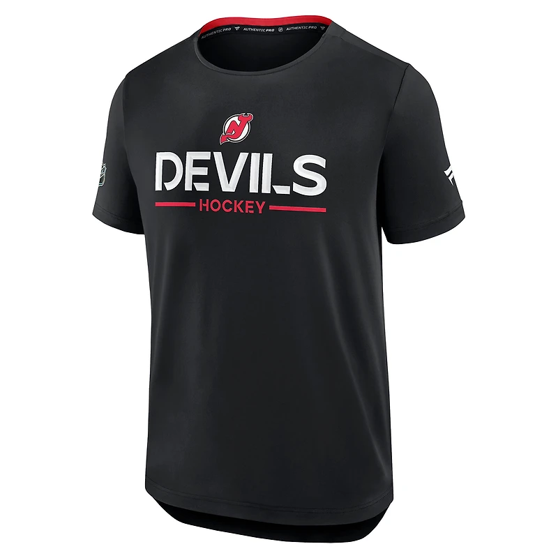 Men's Fanatics Black New Jersey Devils Authentic Pro Rink Tech T-Shirt