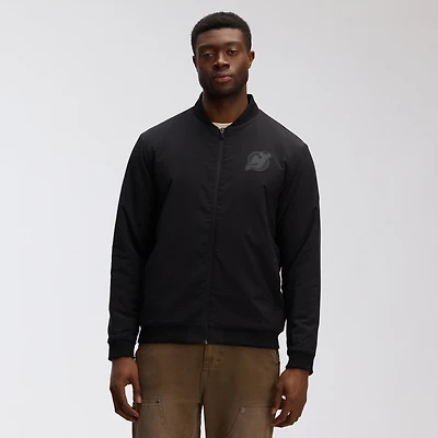 Men's Fanatics Black New Jersey Devils Authentic Pro Road Lightweight Full-Zip Bomber Jacket