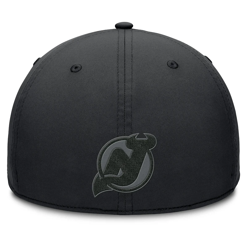 Men's Fanatics Black New Jersey Devils Authentic Pro Road Team Code Flex Hat