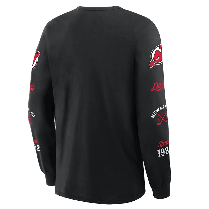 T-shirt à manches longues noir fanatiques pour hommes New Jersey Devils Boxed Legacy