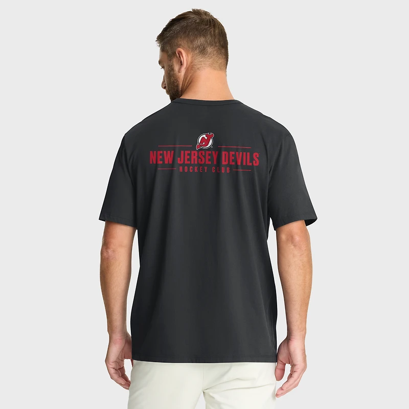 T-shirt noir pour homme « Fanatics » des Devils du New Jersey « Crash The Net Legacy »