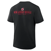 T-shirt noir pour homme « Fanatics » des Devils du New Jersey « Crash The Net Legacy »