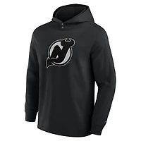 T-shirt à capuche manches longues noir New Jersey Devils Elements Blaze Tri-Blend pour hommes Fanatics