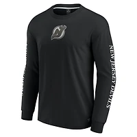 T-shirt à manches longues noir pour hommes Fanatics New Jersey Devils Elements Strive