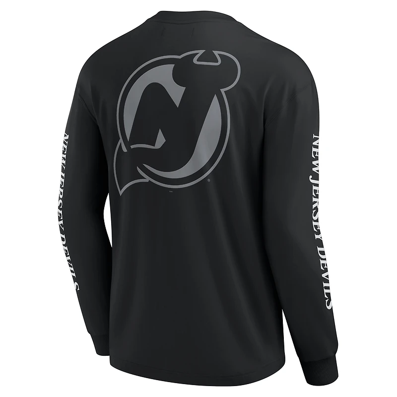 Men's Fanatics Black New Jersey Devils Elements Strive Long Sleeve T-Shirt