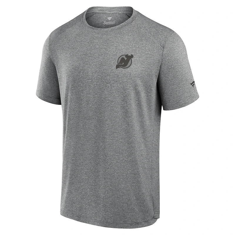 T-shirt technique noir Front Office des Devils du New Jersey Fanatics pour hommes