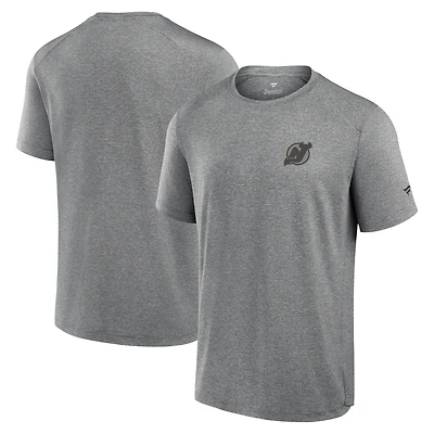 T-shirt technique noir Front Office des Devils du New Jersey Fanatics pour hommes