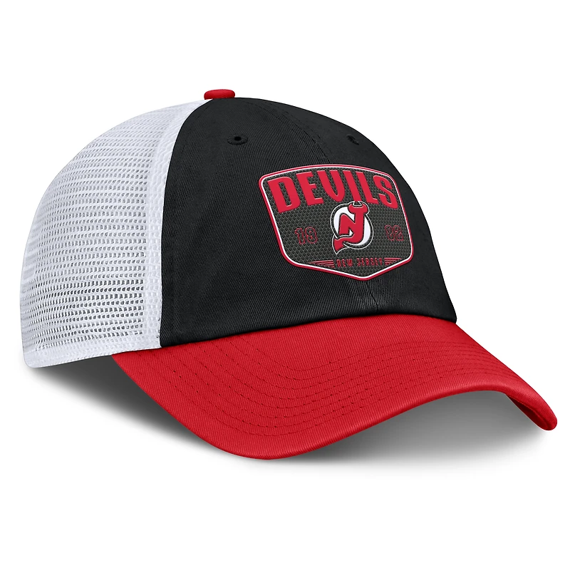 Casquette ajustable à usage unique Fundamental Trucker des New Jersey Devils de Fanatics pour hommes, noire