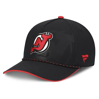 Men's Fanatics  Black New Jersey Devils On Stage Podium A-Frame Adjustable Hat