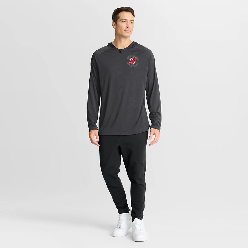 Sweat à capuche raglan authentique Pro Rink des New Jersey Devils pour homme, couleur charbon Fanatics