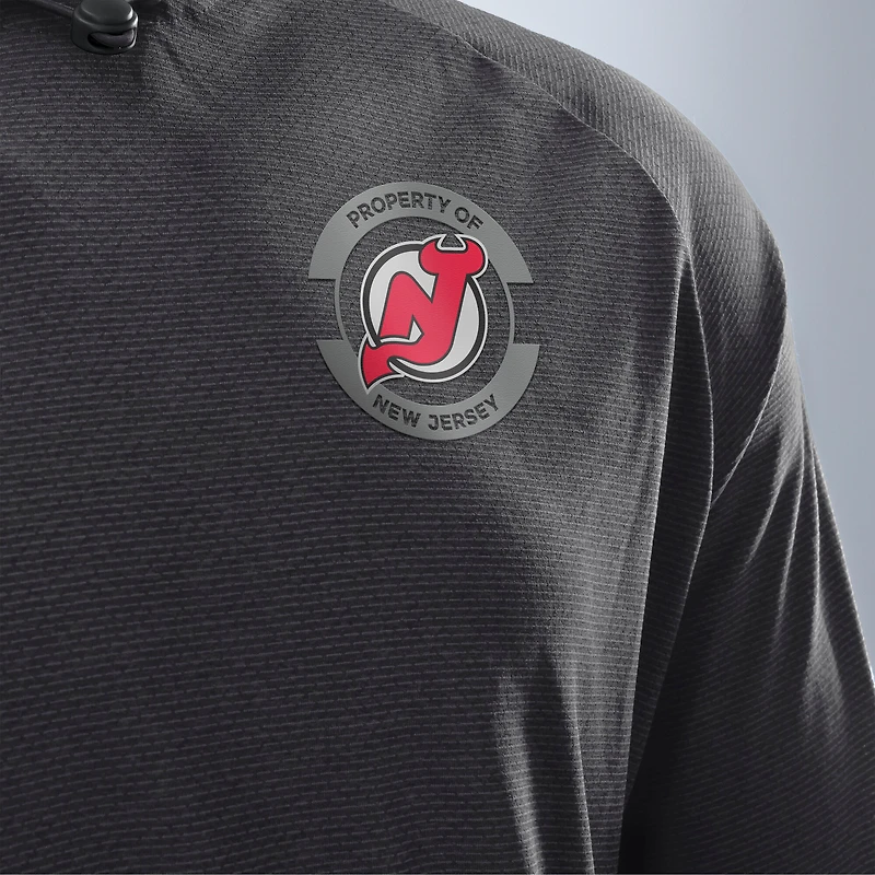 Sweat à capuche raglan authentique Pro Rink des New Jersey Devils pour homme, couleur charbon Fanatics