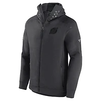 Veste à capuche légère entièrement zippée Fanatics Charcoal New Jersey Devils Authentic Pro Road Tech pour hommes