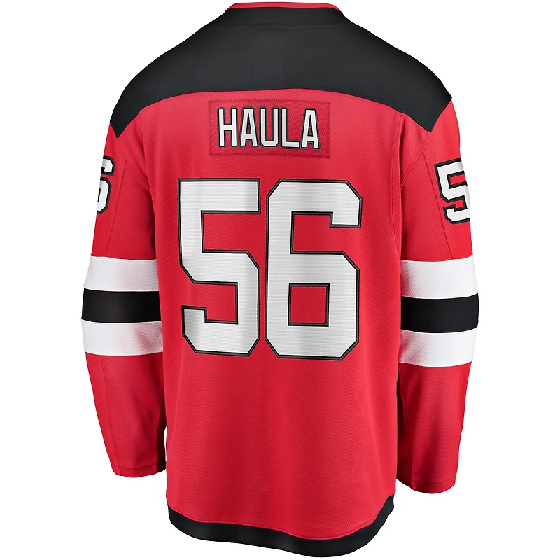 Men's Fanatics Erik Haula Red New Jersey Devils Home Breakaway Player