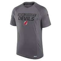 T-shirt technique authentique Pro Rink des New Jersey Devils pour homme, gris, Fanatics