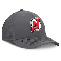 Men's Fanatics Gray New Jersey Devils Clincher Team Stripes Flex Hat