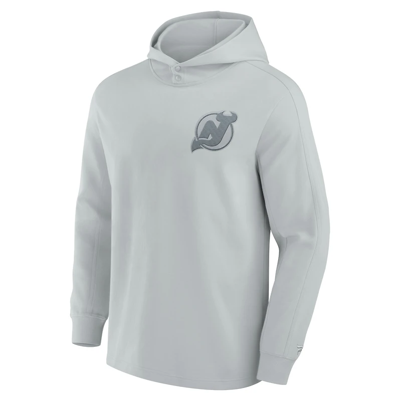 Sweat à capuche léger en polaire tri-mélange Fanatics pour hommes, gris