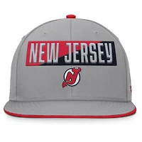 Casquette snapback grise pour homme Fanatics New Jersey Devils Fundamentals Duo Split Logo