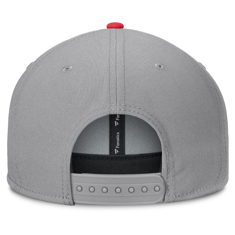 Men's Fanatics Gray New Jersey Devils Fundamentals Duo Split Logo Snapback Hat