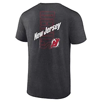 T-shirt Backbone des Devils du New Jersey Fanatics Heather Charcoal pour hommes