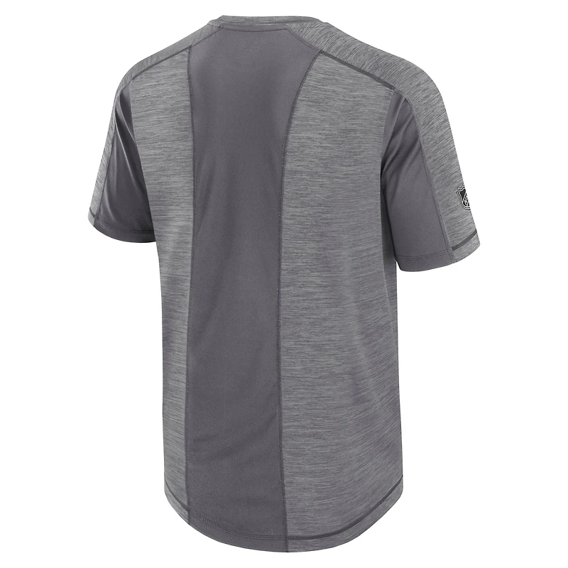 T-shirt de performance authentique Pro Rink des New Jersey Devils, gris chiné, Fanatics pour homme