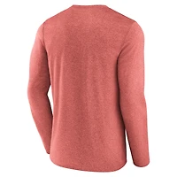 T-shirt à manches longues de transition Fanatics Heather Red New Jersey Devils pour hommes
