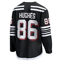 Maillot de joueur alternatif Premier Breakaway des Devils du New Jersey Jack Hughes pour hommes Fanatics Black