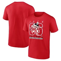 Men's Fanatics Jack Hughes Red New Jersey Devils Authentic Stack Name & Number T-Shirt