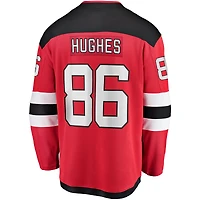 Maillot de joueur échappé des Devils du New Jersey Fanatics Jack Hughes rouge pour hommes
